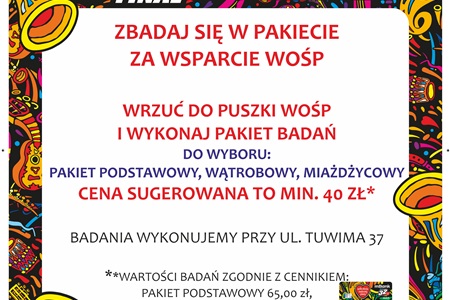 Jak co roku gramy z WOŚP - zbadaj się w pakiecie !