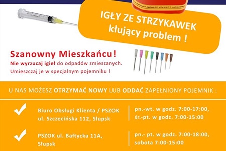 Nie wyrzucaj igieł do odpadów zmieszanych !
