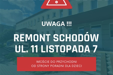 Remont schodów w przychodni przy ul. 11 Listopada 7