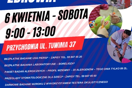 ŚWIATOWY DZIEŃ ZDROWIA - zapraszamy w sobotę 6 kwietnia