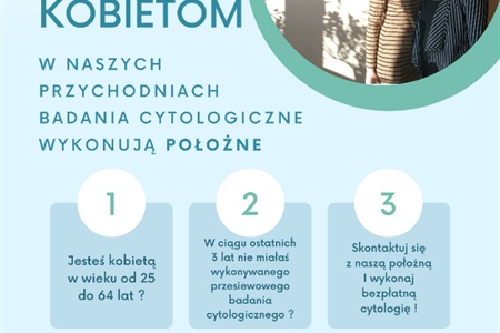 W naszych przychodniach badania cytologiczne wykonują położne