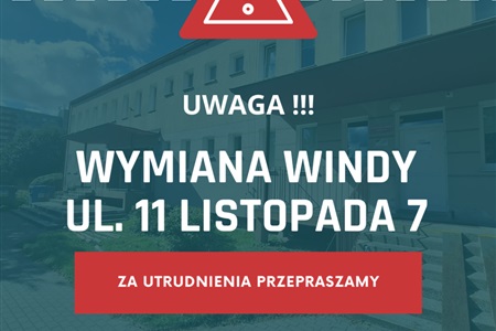 Wymiana windy w przychodni przy ul. 11 Listopada 7